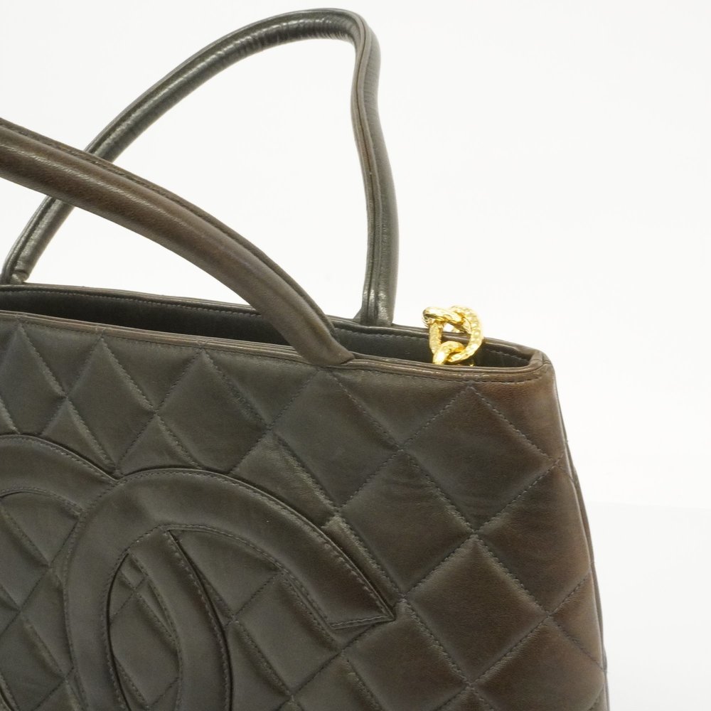 CHANELAuth  Reprint Tote Women's Leather Tote Bag Dark Brown - Picture 7 of 10